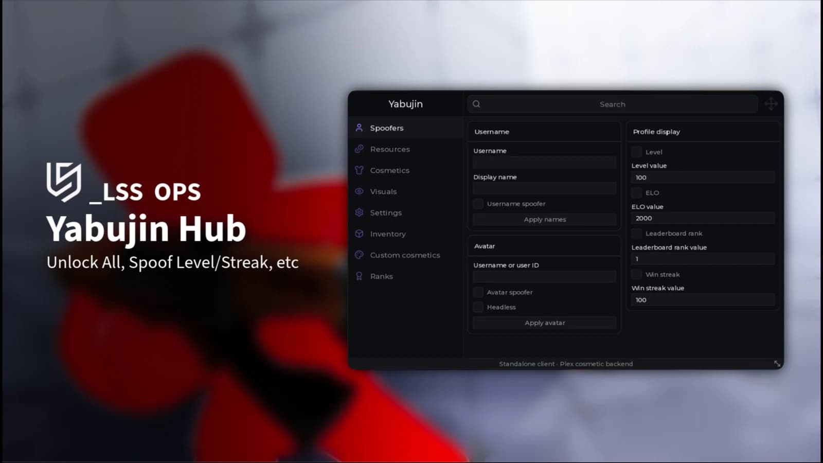 [OPENSOURCE] Yabujin Hub | Unlock All, Spoof Streak, etc
