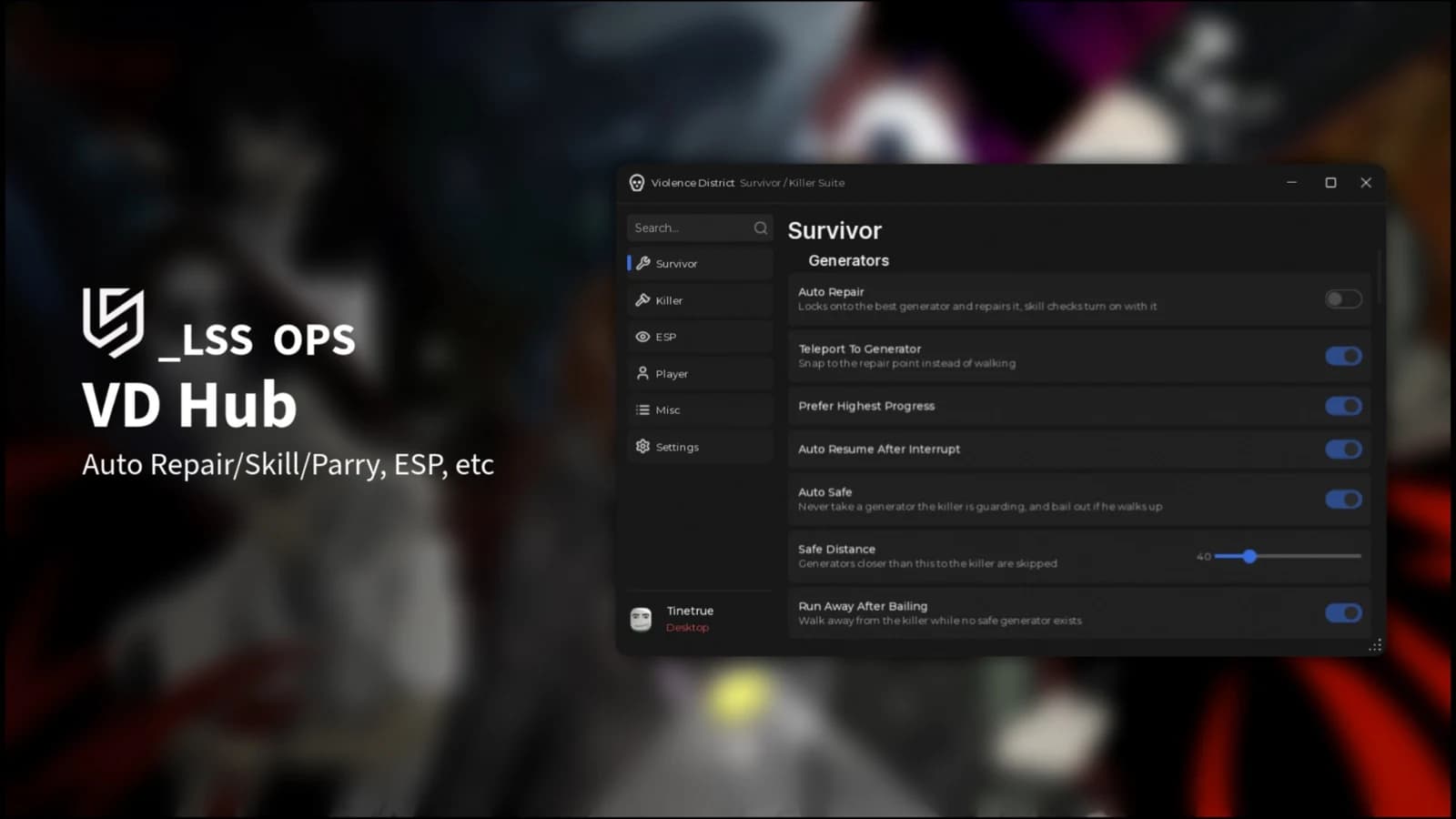 [OPENSOURCE] VD Hub | Auto Repair/Skill/Parry, ESP, etc