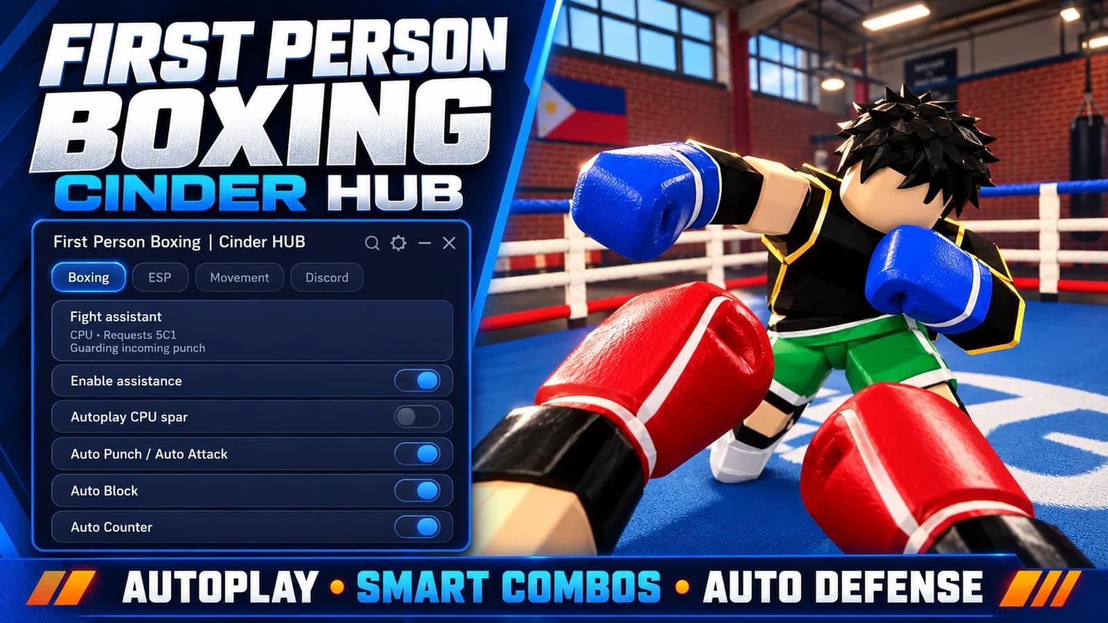 First Person Boxing | Cinder HUB — CPU Autoplay, Smart Combo