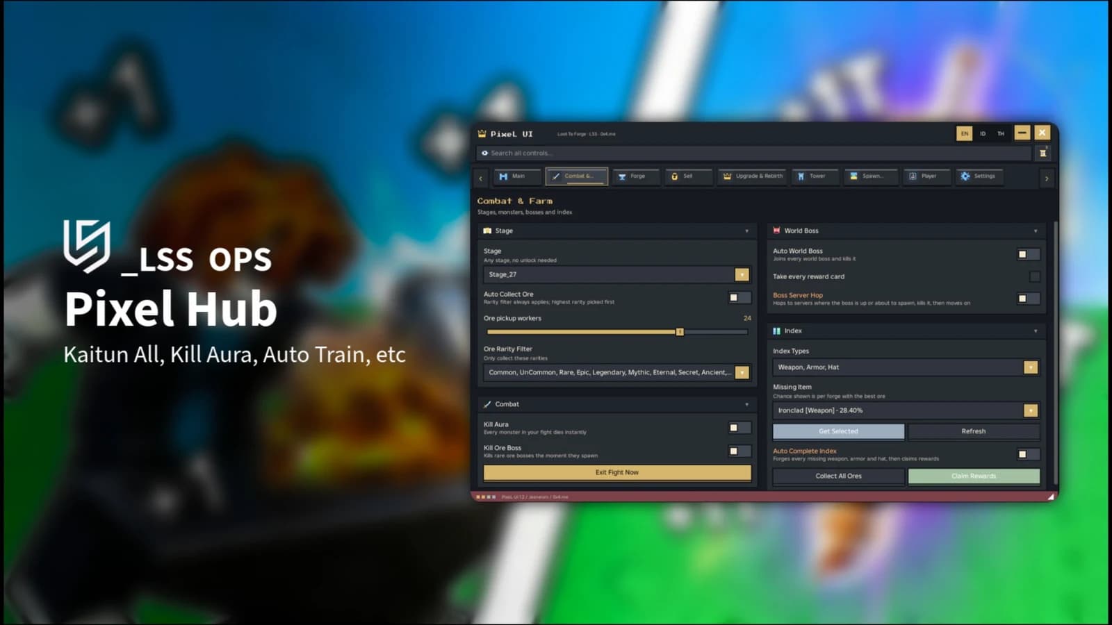 [OPENSOURCE] Pixel Hub | Kaitun All In One, Kill Aura, etc