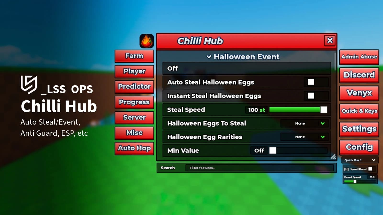 [OPENSOURCE] Chilli Hub | Auto Event/Steal, Anti Guard, etc