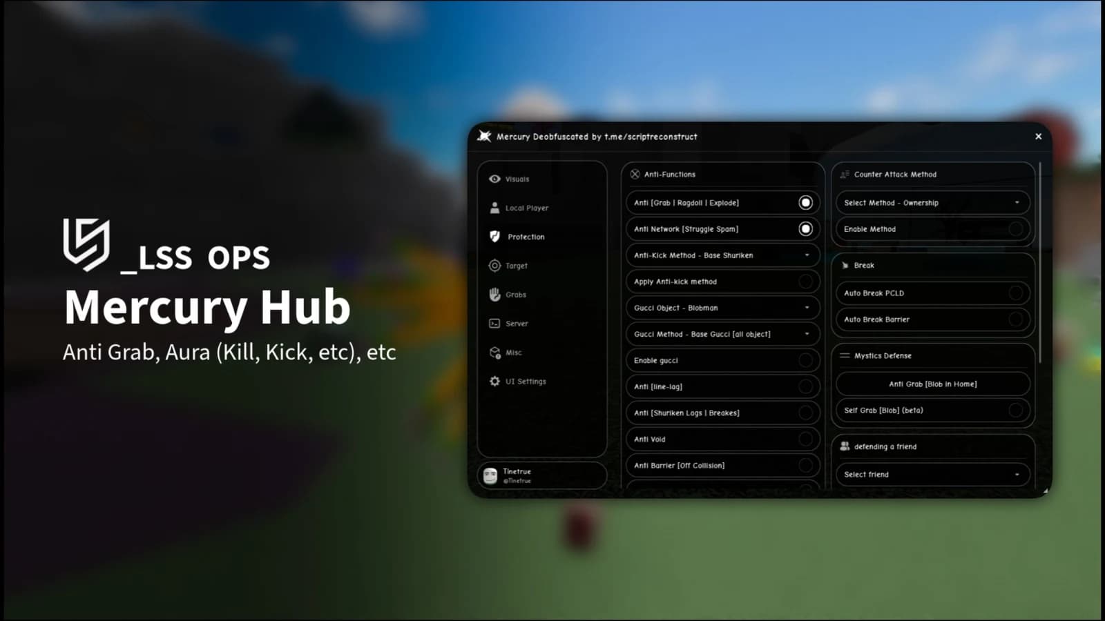 [OPENSOURCE] Mercury Hub | Anti Grab, Aura (Kill, Kick), etc
