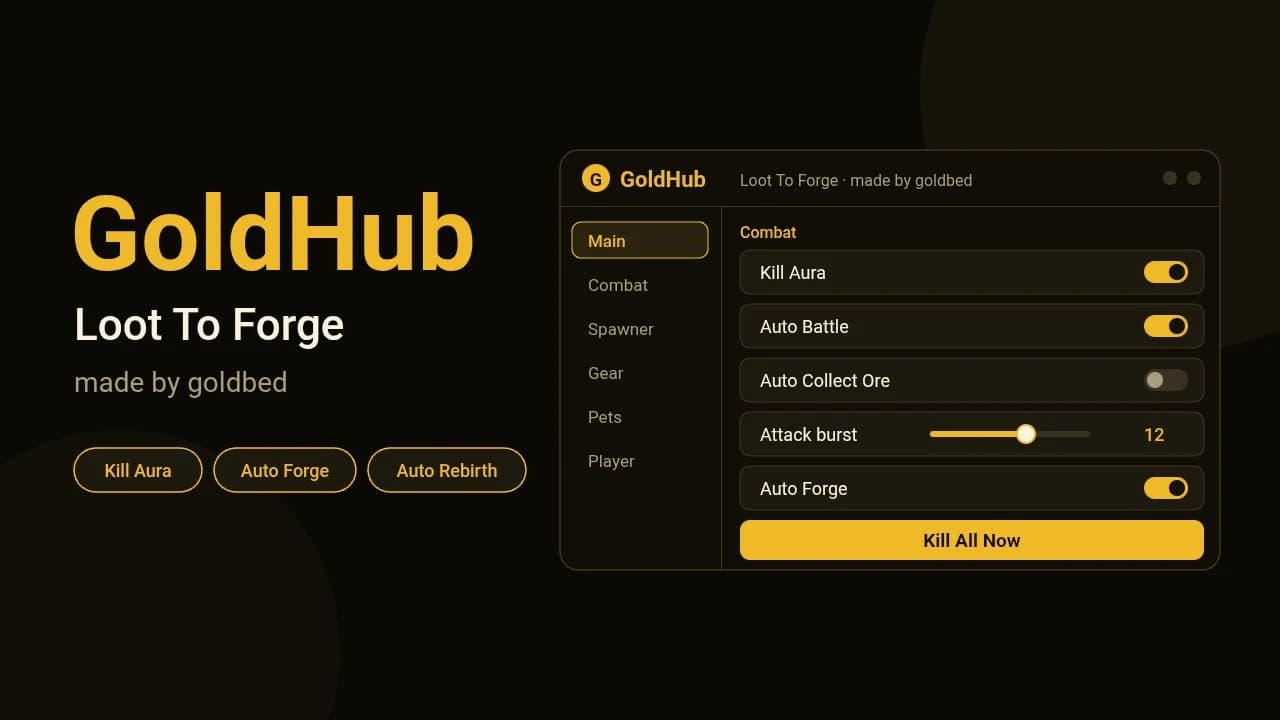 GOLDHUB| Autofarm all,Kaitun,KILLAURA, auto train,  AND MORE