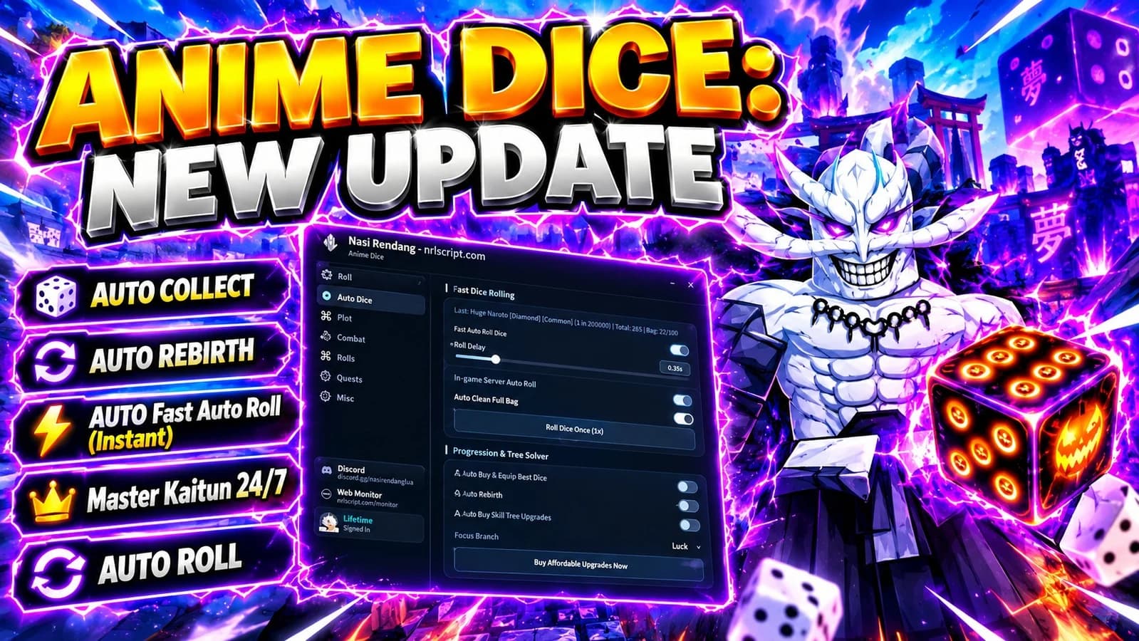 ANIME DICE : FAST REROLL, AUTO COLLECT !!!!