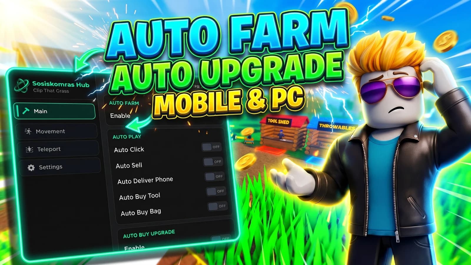 Auto Farm, Auto Upgrade, Auto Buy | Sosiskomras Hub