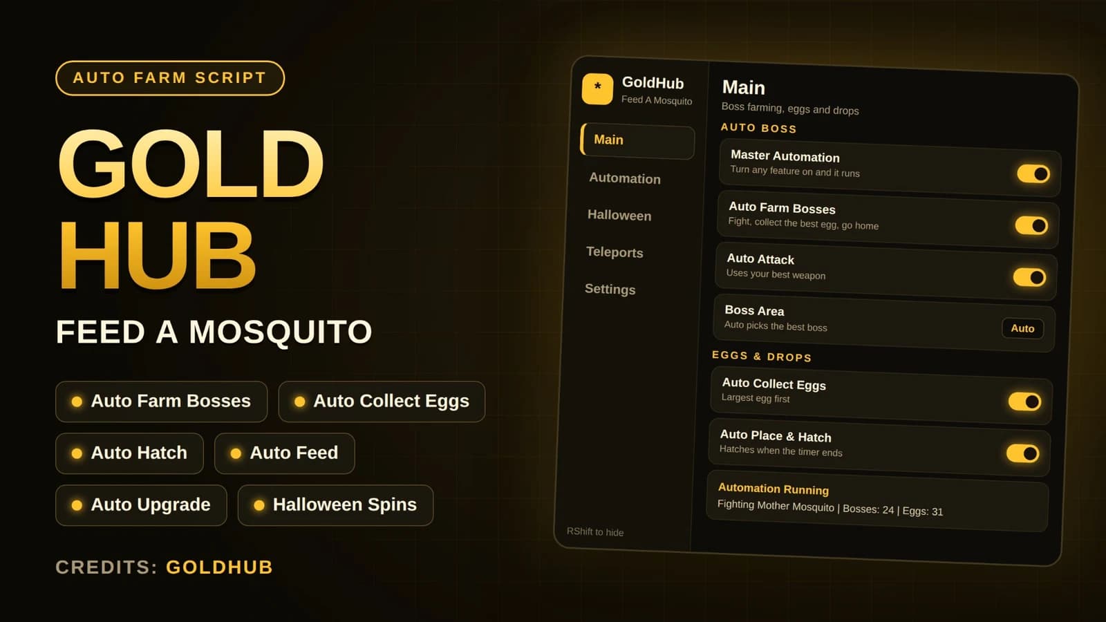 AUTOFARM,AUTO COLLECT EGGS, AUTO BOSS,AUTO FEED AND MORE