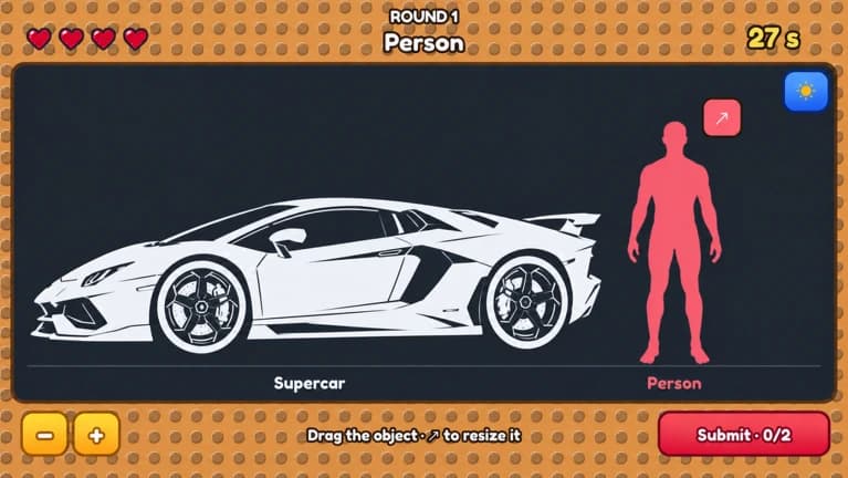 Guess The Real Size! • AutoGuess | AutoDuel
