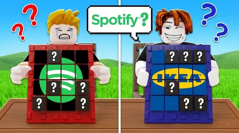 Delete cubes and reveal logo