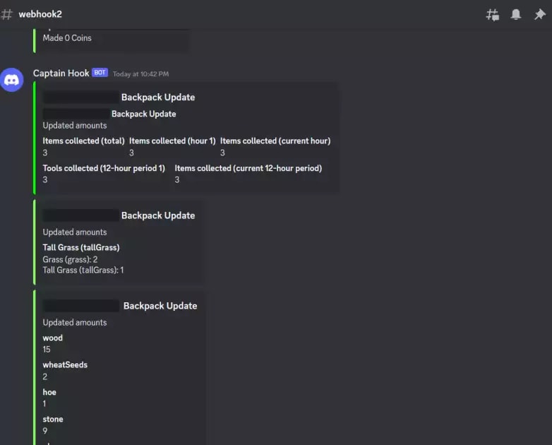Item drop Notifier Webhook for ISLANDS