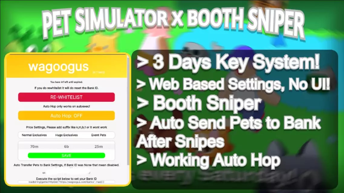 Pet Simulator X - Booth Sniper, Key System 3 Days