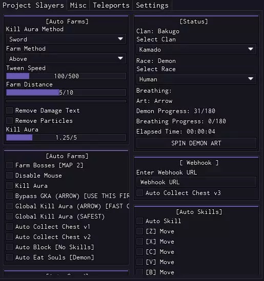 PROJECT SLAYERS PREMIUM HUB 3$ AUTO DUNGEON/FARM/BOSS/