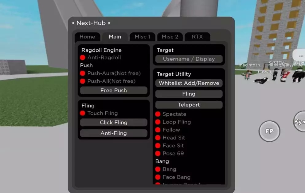 NEXT HUB BEST SCRIPT RAGDOLL ENGINE