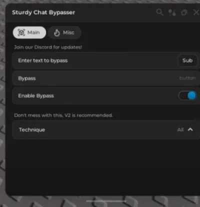 Chat bypass Keyless