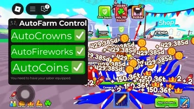 Saber Simulator • AutoCoins • NoKey • AutoCrown | FREE 🏆📌