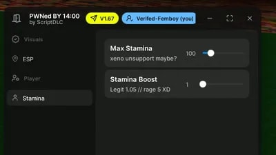 Esp, max stamina, speed boost