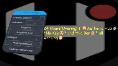 24 Hours Overnight 😯Aetheria Hub🛸 *No Key🤑*