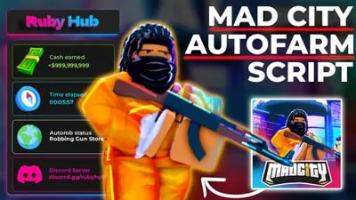 Autofarm/Autorob Script 2026 | Ruby Hub - Mad City