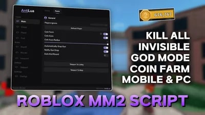 AntiLua Script - MM2 ESP, Kill Aura, Auto Farm, Invisible