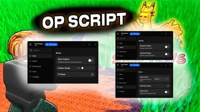OP Instant Pickup Auto Farm Teleport Remove Grass And More