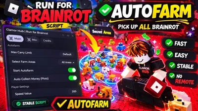 Keyless OP Run for Brainrot - Autofarm, Teleport, More!