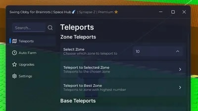 Auto Rebirth Admin Stats Teleport Brainrots Space Hub