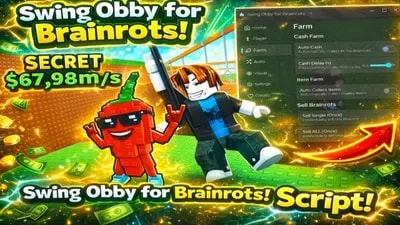 Swing Obby for Brainrots! OP SCRIPT MORE FEATURES