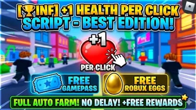 [OP] +1 Health Per Click Script | Auto Click, Free Gamepass