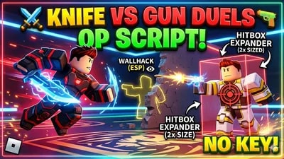 [OP] Knife VS Gun DUELS - Hitbox Settings & Player ESP