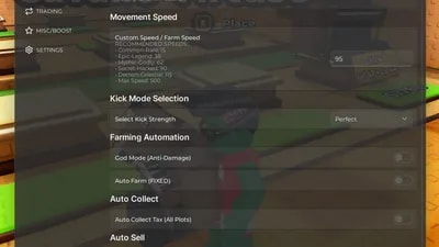 Auto Farm, GOD Mode, Auto Sell etc