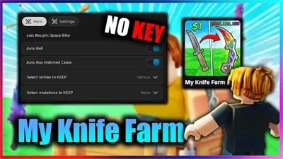 My Knife Farm Script - Auto Roll, Select Buy Case