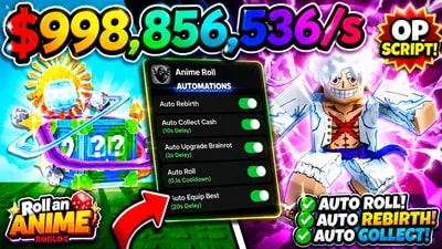 AutoRoll, AutoCollect, AutoEquip, AuotoBuy