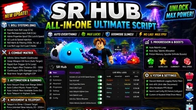 AutoFarm, AutoRoll, LiveRoll, WebHook, InfHealth, etc.