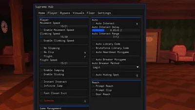 Supreme Hub | SpeedHack Bypass, Noclip (Bypass 50%), GodMode