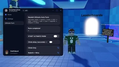 Auto Complete, Max Wins, Gamepass Unlocker, Instant Rebirth