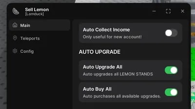 AUTO COLLECT | AUTO UPGRADE | AUTO BUY | TELEPORT
