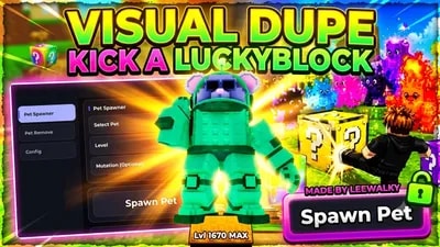 KEYLESS | VISUAL DUPE Script Kick a Lucky Block [MOBILE/PC]