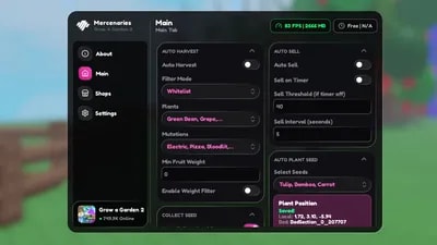 [KEYLESS] Auto Harvest, Auto Plant, Auto Buy Shops
