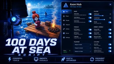 Axon Hub | 100 Days at Sea Script - Auto Farm, Kill Aura, Cr