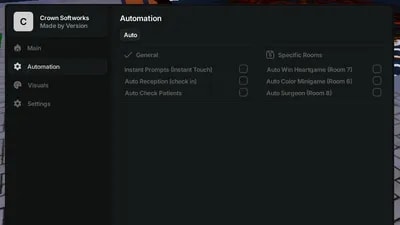 auto check in, auto surgeon, inf sanity, noclip and more