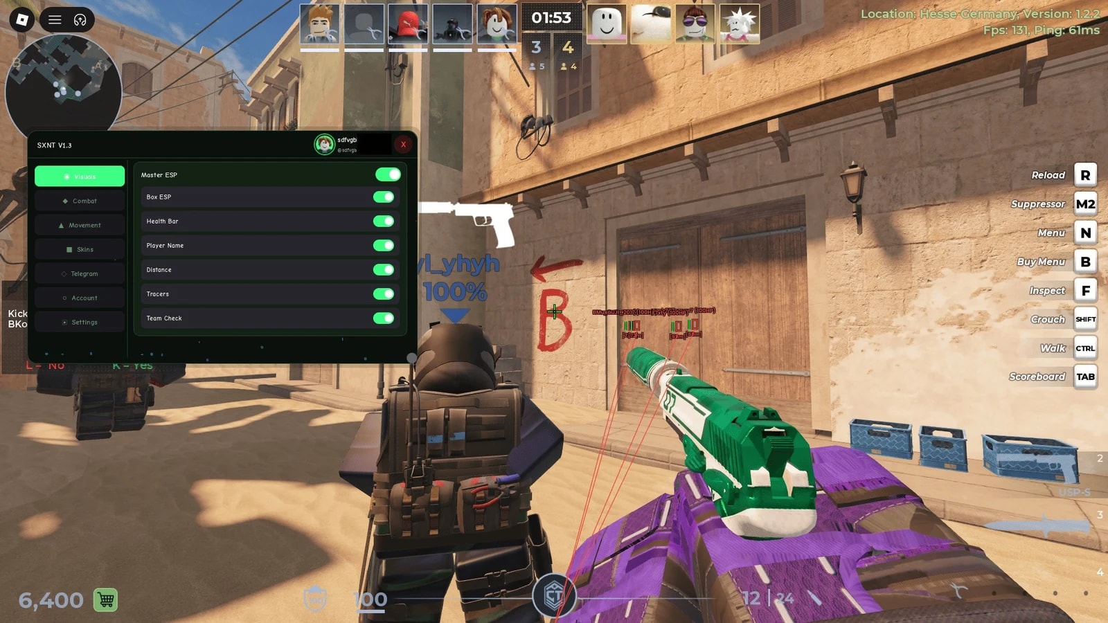 (LEGIT/RAGE) ESP | Silent AIM | Hitbox expander | ALL Skins