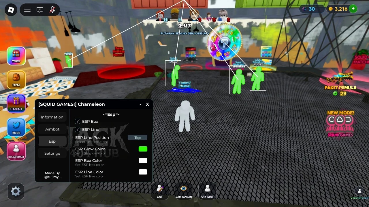 [Game Squid!] Chameleon | NO KEY | ESP, AIMBOT, GLOW HACK.