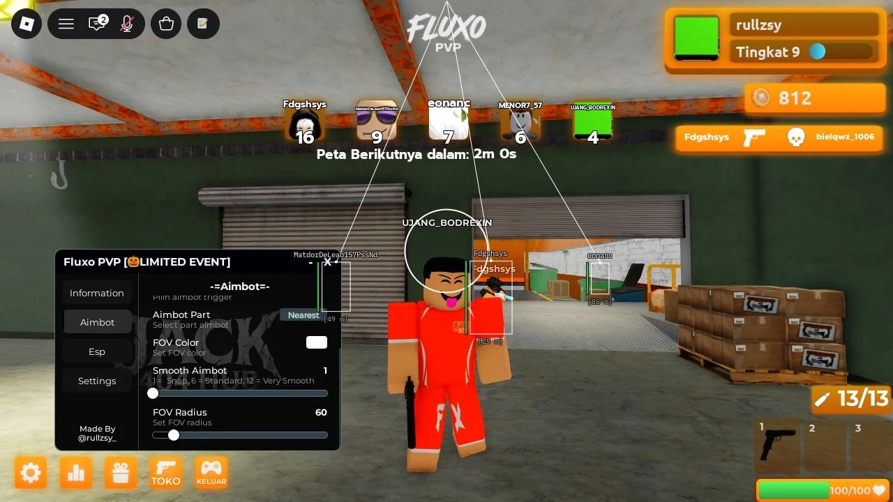Fluxo PVP [🎃LIMITED EVENT] | NO KEY | AIMBOT, ESP MENU.
