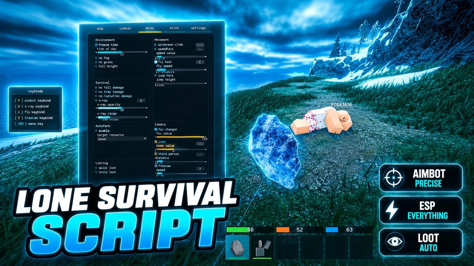 [FREE] Lone Survival | FLY | ESP | SILENT AIM | NO SPREAD