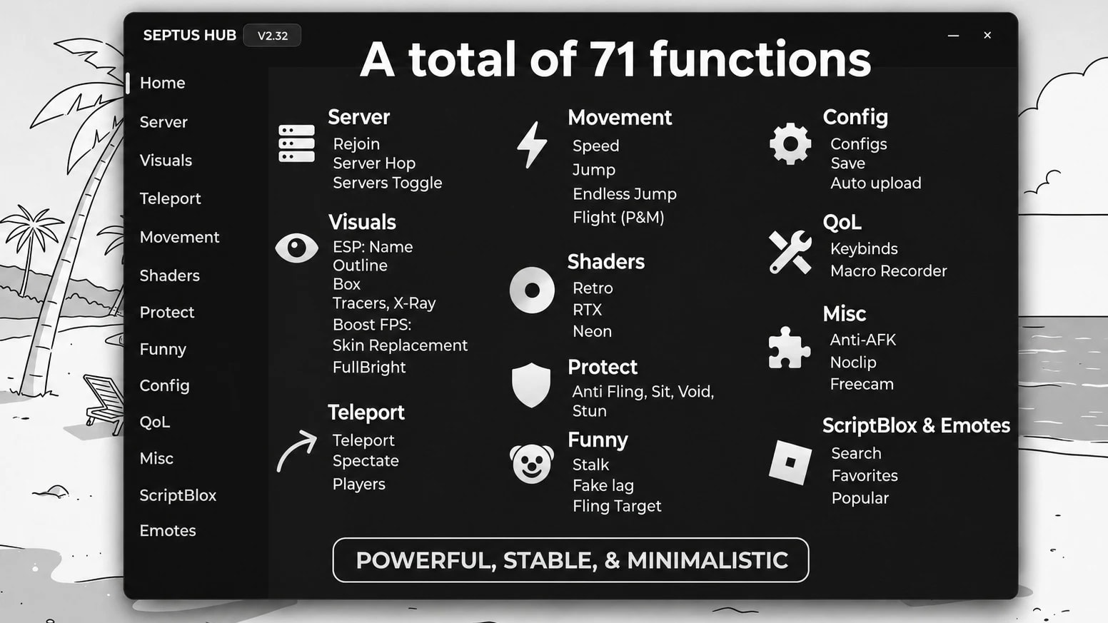 🪷Septus Hub | 71+ Functions🪷 | Mobile | PC