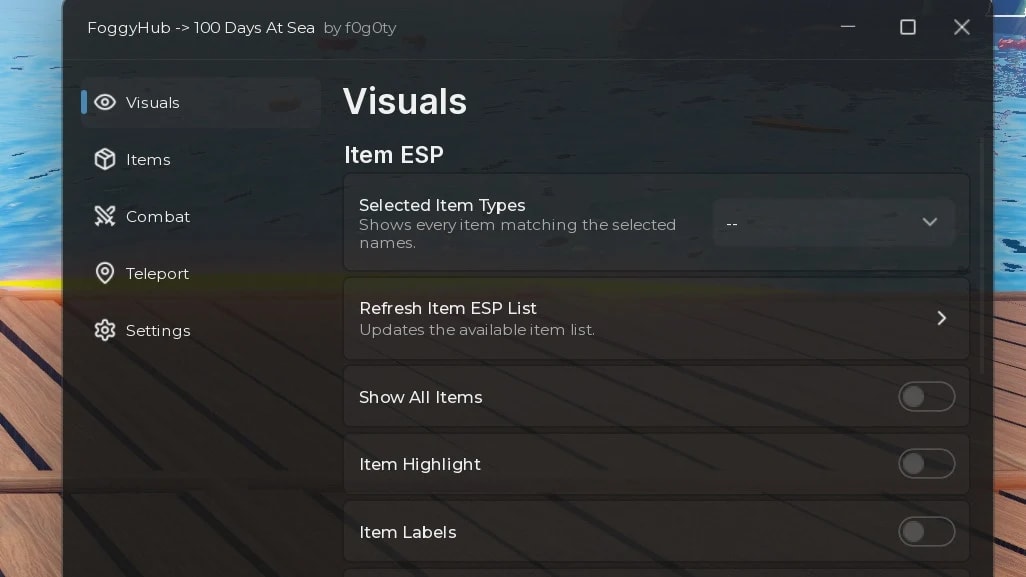 FoggyHub - bring items, kill aura, eat/item aura, more