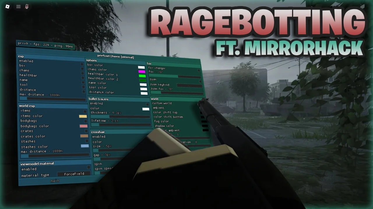 MIRRORHACK Ragebot Silent Aim Inf Stamina OVER 200 FEATURES