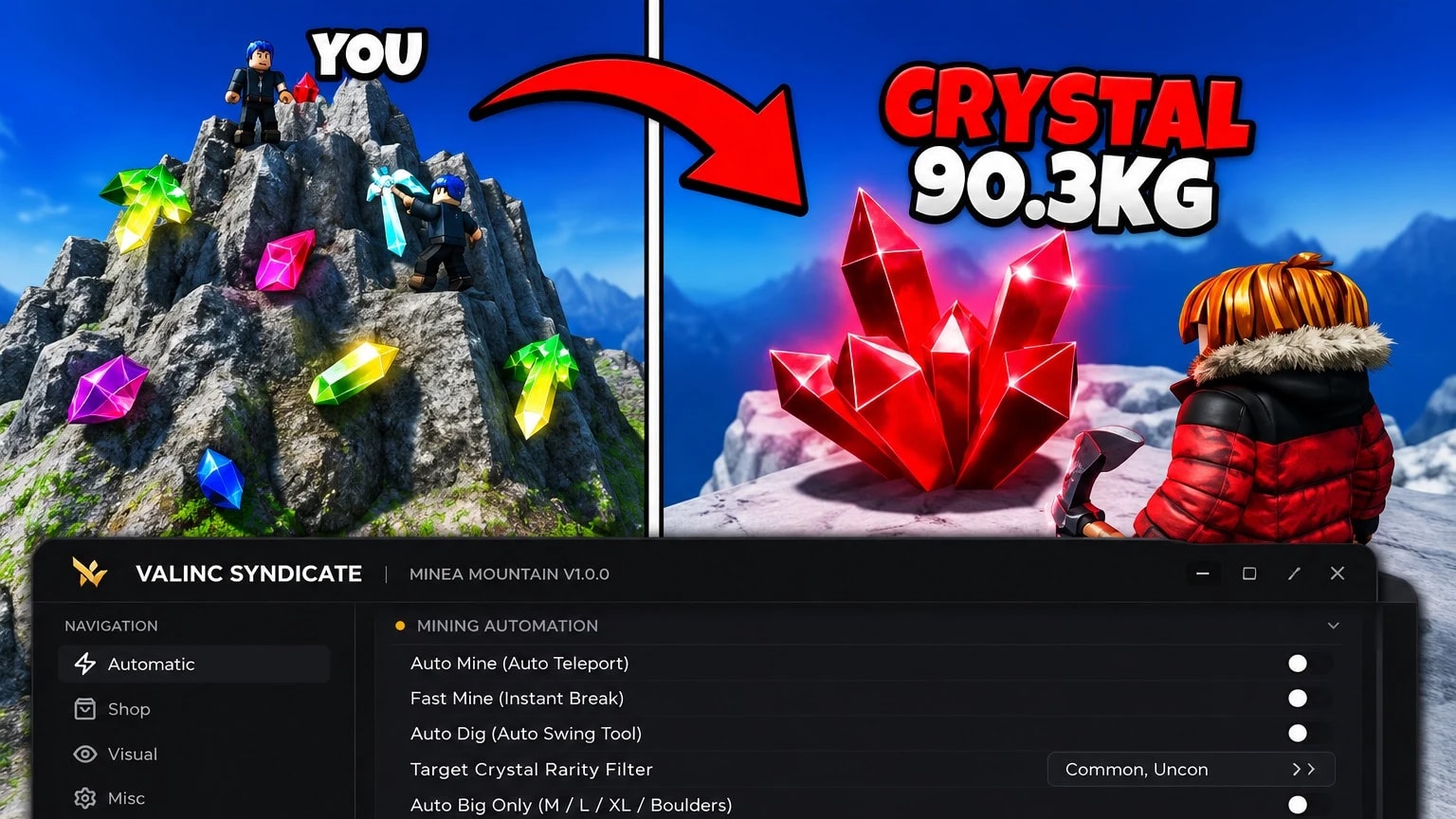  [OP] Mine a Mountain v1.0.4 - Auto Boulder, Auto Buy, Fast