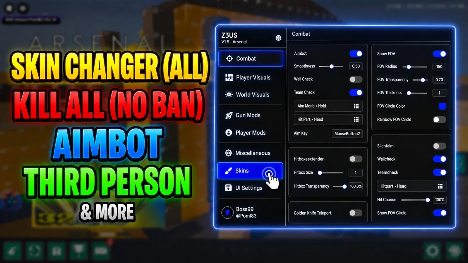 skin changer (all models, custom models), and op features