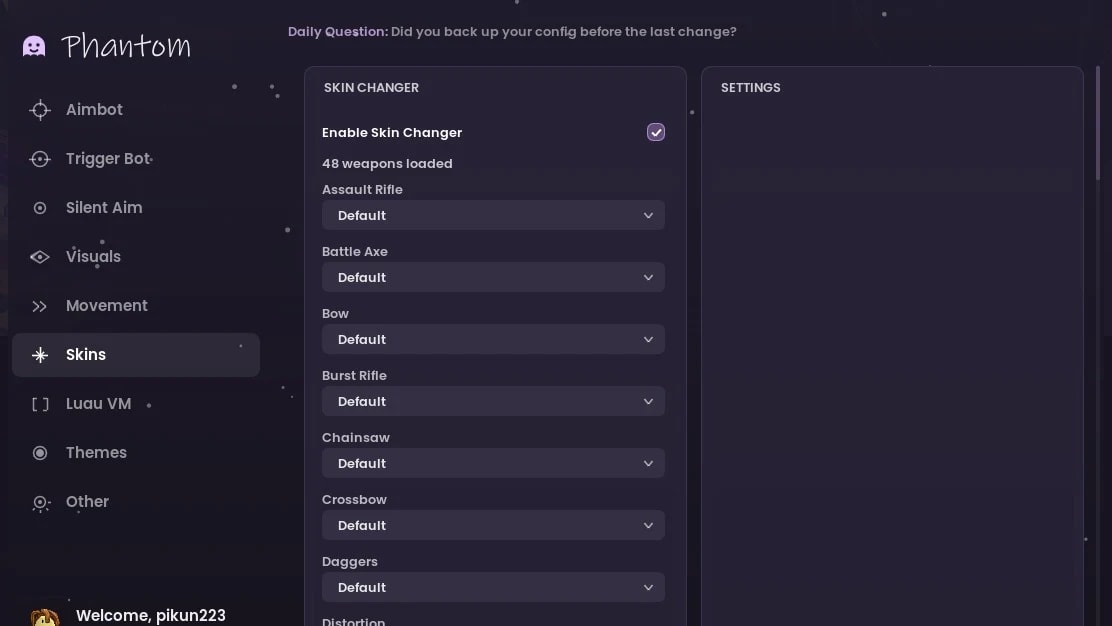 External with Skin Changer for Rivals and [FPS] One Tap