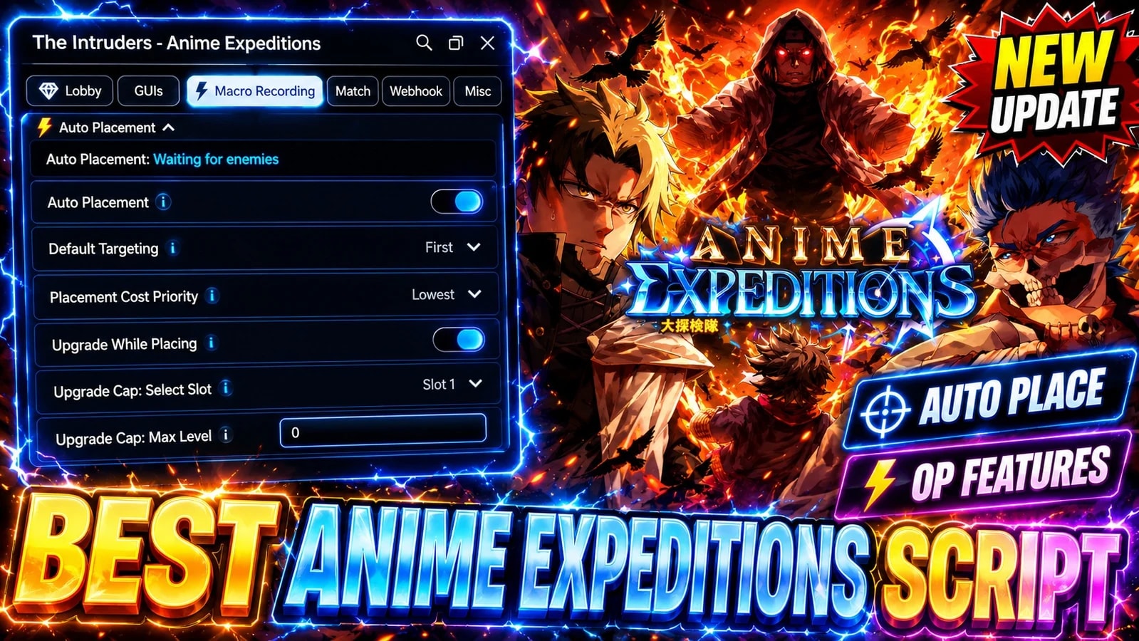 Auto Placemen + Macro Recorder · Match & Summon